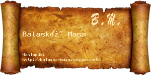 Balaskó Masa névjegykártya
